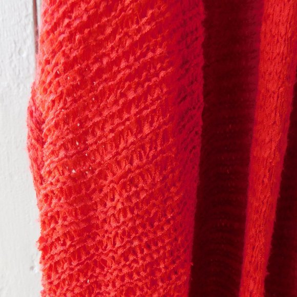 💕 Bright Red Lightweight Open Front Knit - Picture 3 of 14